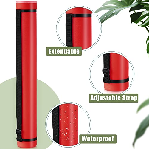 Mimorou 3 Pcs Extendable Poster Tubes Plastic Document Storage Tube with Carrying Strap 24-40 Inch Expanding Blueprint Holder Telescoping Cap Waterproof Art (Black, Green, Red) - color: Black, Green, Red