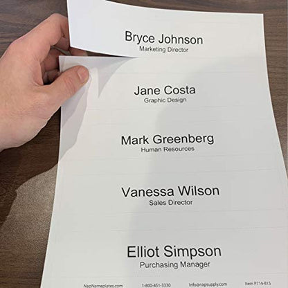 Perforated Paper Nameplate Inserts, Pack of 20 (8" x 1.5") - color: White, size: 8" x 1.5"