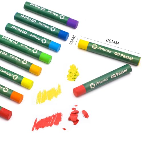 Artecho Oil Pastels Set of 75 PCS (8 x 60 mm) | Soft Oil Pastels, For Art Painting, Drawing, Blending, For Artists, Beginners, Students, Teachers - style: 75 Basic Colors