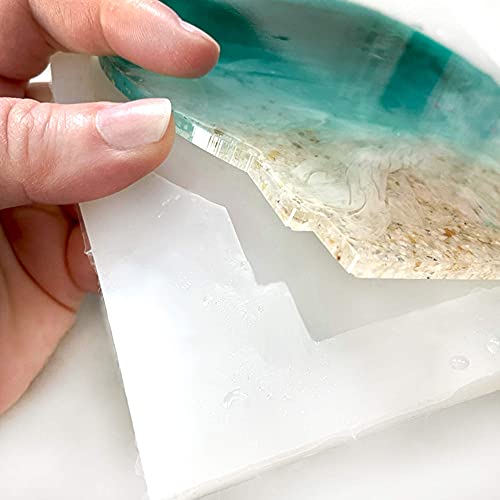 Gallon Silicone Mold Making Kit Liquid Silicone Rubber Bubble Free Translucent Clear Mold Making Silicone, Disposable Epoxy Resin Mixing Cups Clear Plastic 10-Ounce 50-Pack