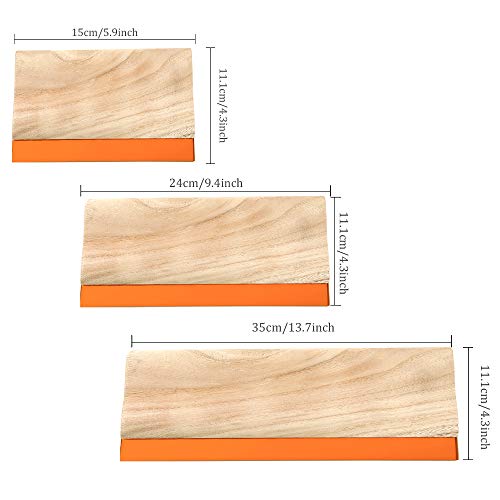 Caydo 3 Pieces 3 Sizes Screen Printing Squeegee, 75 Durometer Wooden Ink Scraper for Screen Printing Fabric, 5.9 Inch, 9.4 Inch and 13.7 Inch - size: 3Sizes