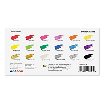KINGART Washable Tempera Paint, 18 Unique Colors, 60ml (2oz) Poster Paint, Art Supplies for Finger Painting, School Projects, and Crafting