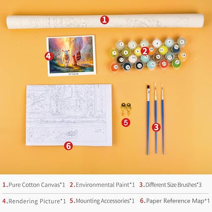 TUMOVO DIY Paint by Numbers for Adults Art Religious Christianity Adults' Paint by Number Kits Lamb Walking with Jesus Art Oil Hand Painting Paint Kits Art Crafts for Home 16x20 in - color: Artwork-06