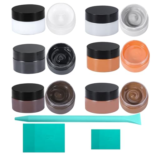 6-Color Chalk Paste Paint Kit with 3 Silicone Squeegees ， Silk Screen Stencil Paint for Wood & Fabric | Chalk Finish DIY Craft Paint for Signs, Furniture & Home Decor - color: 9-Piece Starter Set