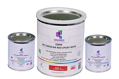 Colored Epoxies Mexican Red Epoxy Resin for Bar Tops, Table Tops, Wood, Concrete, Epoxy Art & Crafts 1.5 Gallon - color: Mexican Red, style: 1.5 Gallon