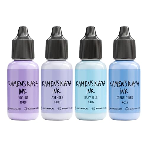 Kamenskaya Alcohol Ink Set - 34 Color Variations - Set #19-4 Alcohol Inks x 0.51 fl oz (15 ml) - color: 19, style: Pastel inks