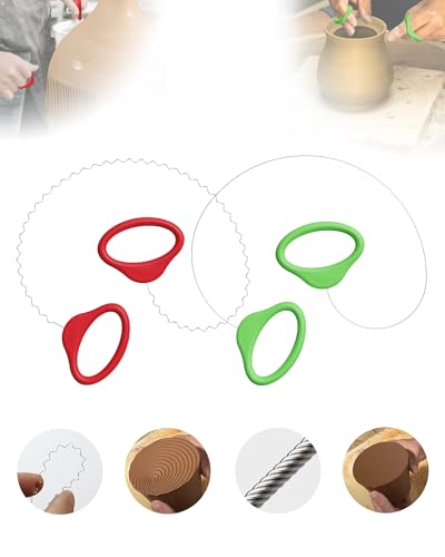 Pottery Wire Tool, Clay Cutting Wire, Green and Red Handle Standard Pottery Wire Cutter, Pottery Wire Cut Off Tool for Pottery and Clay Artists (2 pcs) - color: Green and Red