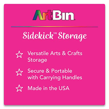 ArtBin 6815AG Mini Sidekick Carrying Case, Portable Art & Craft Organizer with Handle, [1] Plastic Storage Case, Clear (Pack of 6) - size: Mini (Pack of 6)