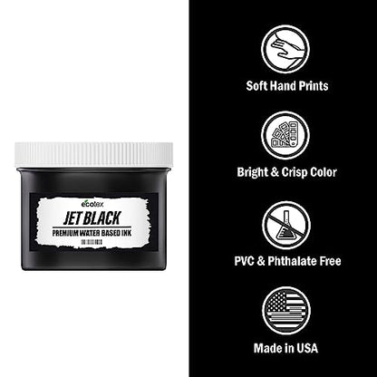 Ecotex® Screen Printing Ink Jet Black (Quart - 32oz.) - Water Based Jet Black Fabric Ink, Silk Screen Paint - Screen Print Direct®, USA Made - color: Jet Black, size: 32 fl oz