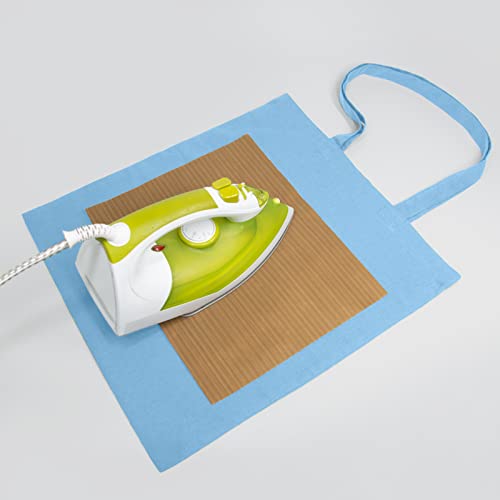 NPBAG 15 Pack 15'' X 16'' Baby Blue Cotton Tote Bags, Lightweight Blank Bulk Cloth Bags with 1pc of PTFE Teflon Sheet - color: Baby Blue, size: Medium