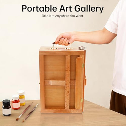 16.53*11.02*12.79in Large Tabletop Easel with 3 Storage Drawers, Adjustable Angle Art Tabletops Easels, Beech Wood Table Top Easel, 0-60°Angle, Tabletop Easel for Canvases, Books, Artists, Students