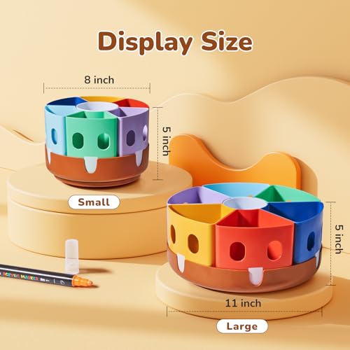 GAMENOTE Rotating Art Supply Storage Organizer, Lazy Susan Office School Supplies for Kids Desk Organizers and Homeschool Supplies Craft Caddy Classroom Organization (Small) - size: Small, 8"d x 5"h