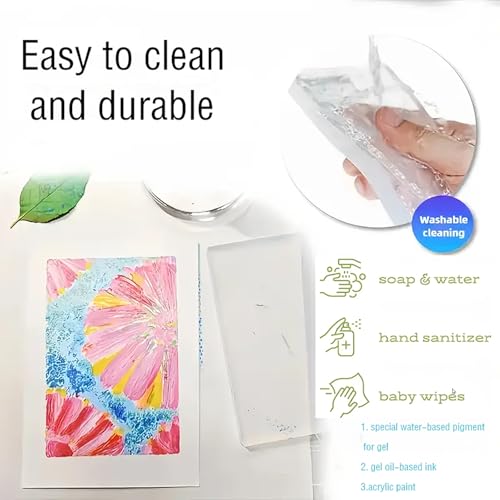 Gel Printing Plate Kit 2 - 5x7" & 8x10" Reusable Gelli Plates for Mono printing, Art Printmaking, Card Making & Scrapbooking - Eco-Friendly, Easy to Clean, Complete Starter Set with Tools