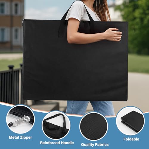 ZKOO Light Weight Art Portfolio Bag, 36 x 48 Extra Large Art Portfolio Case Light Weight Waterproof Poster, Studio Collection Tote for Artwork, Poster, Sketch Drawing, Canvas (36"*48"-Black) - size: 36"*48"-Black