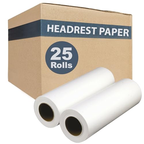 Headrest Paper Rolls – 25-Pack | 8.5" x 225' | Smooth 13 lb Disposable Paper for Medical, Exam & Chiropractic Tables - color: Economy Smooth 8.5" x 225' - 25 Rolls, size: 8.5" x 225'