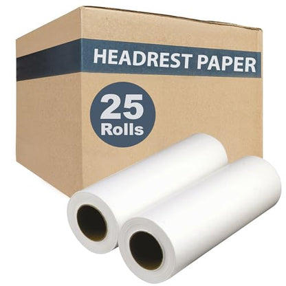 Headrest Rolls, 25-Pack - 8.5" x 225' - Premium Smooth 16 Pound Paper - Disposable Face Cradle Surface Spool for Medical, Exam and Chiropractic Tables - color: Premium Smooth 8.5" x 225' - 25 Rolls, size: 8.5" x 225'