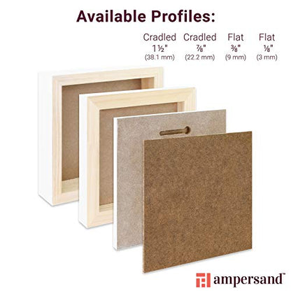 Ampersand Art Supply Primed Smooth Artist Panel | 6" x 12" | 7/8" Cradled Profile | Gessoed Wood Painting Panel for Oil, Acrylic & Mixed Media | Canvas Board & Wood Panel Alternative - color: 7/8" Cradled Profile, size: 6" x 12"