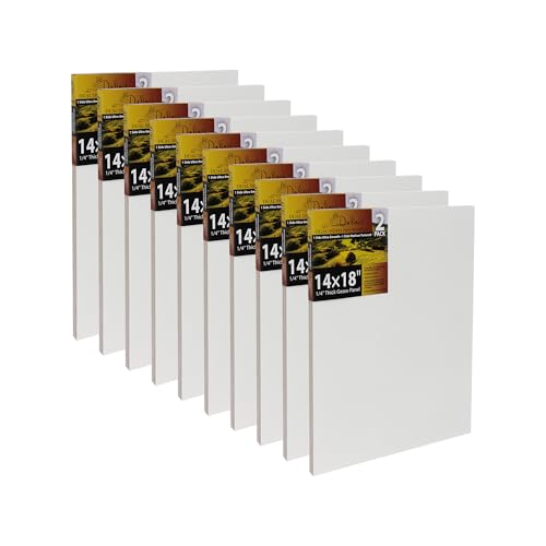 Jerry's Artarama Da Vinci Dual Sided Pro Panel Board - 20-Pack, 14x18 6mm Deep Panels for Painting - Archival, Acid-Free Art Supplies - Ultra-Smooth & Medium Textured Paint Surfaces - size: 14x18"