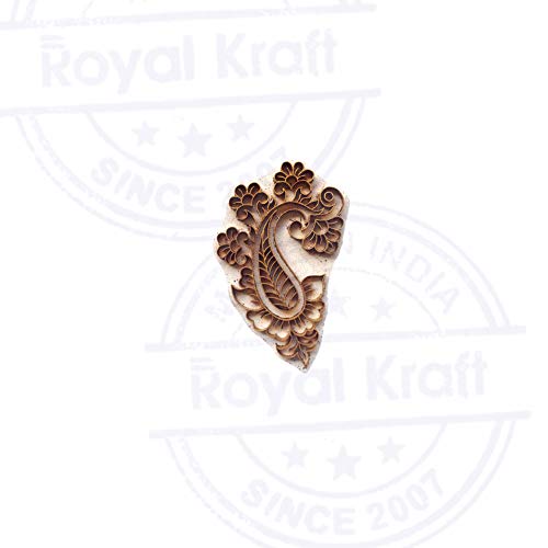 Retro Wooden Block Brass Paisley Designs Clay Printing Stamp BSCtag005 - size: BSCtag005