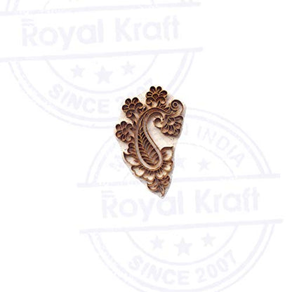 Retro Wooden Block Brass Paisley Designs Clay Printing Stamp BSCtag005 - size: BSCtag005