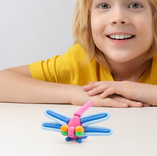 HEY CLAY Set - Colourful Modeling Air Dry Clay Kit for Kids 15 cans and Sculpting Tools with Fun Interactive Instructions App - Children 3+ (Bugs) - style: Bugs