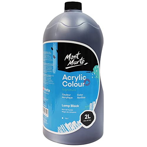 Mont Marte Discovery School Acrylic, Carmine, 1/2 Gallon (2 Liter). Ideal for Students and Artists. Excellent Coverage and Fast Drying. Pump Lid Included. - color: Carmine