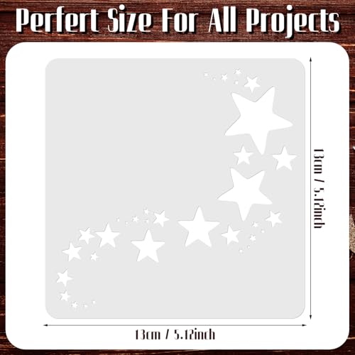Junkin 20 Pcs Stencil for Painting Stencil Reusable DIY Drawing Template Motivational Art for Crafts Home Decor on Wood, Canvas, Paper, Fabric, Walls, Furniture(Star) - style: Star
