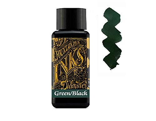 Diamine Fountain Pen Ink 30ml - 3 x Bottles - Writers Blood & Midnight Blue & Green Black