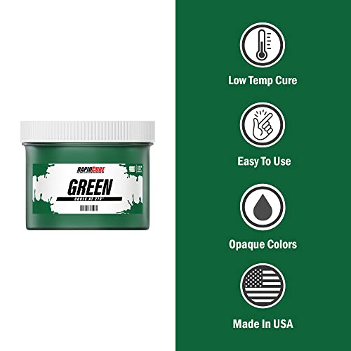 Rapid Cure® Green Plastisol Ink (8 oz.) and Ecotex® Plastisol Press Wash (Pint - 16oz) - Ink for Screen Printing Fabric, Screen Printing Cleaner/Degreaser - Silk Screen Press Wash/Plastisol Ink - color: Green