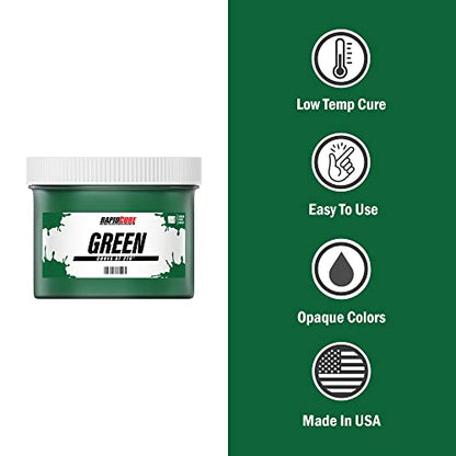 Rapid Cure® Green Plastisol Ink (8 oz.) and Ecotex® Plastisol Press Wash (Pint - 16oz) - Ink for Screen Printing Fabric, Screen Printing Cleaner/Degreaser - Silk Screen Press Wash/Plastisol Ink - color: Green