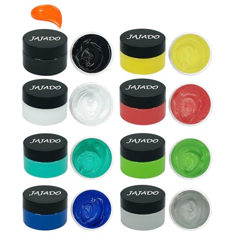 JAJADO 8 Colors Chalk Paste Paint Set, Fabric Ink Silk Screen Printing Stencils Paste for Painting on Wood, Chalkboard, Home Decor Transfers Chalk Art Paste Supplies, Transfer Chalk Paste - color: 8 Colors