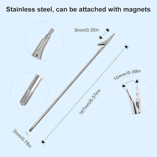 Magnetic Metal Painting Alligator Clip Sticks Set Modeling Tools for Airbrush Spray, 6PCS Clip Sticks Set for Hobby Model Parts Assemble, Stainless Semi-Permanent Use for Hobby Holder, PMKJ034-6 - size: PMKJ034-6