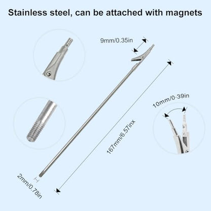 Magnetic Metal Painting Alligator Clip Sticks Set Modeling Tools for Airbrush Spray, 6PCS Clip Sticks Set for Hobby Model Parts Assemble, Stainless Semi-Permanent Use for Hobby Holder, PMKJ034-6 - size: PMKJ034-6