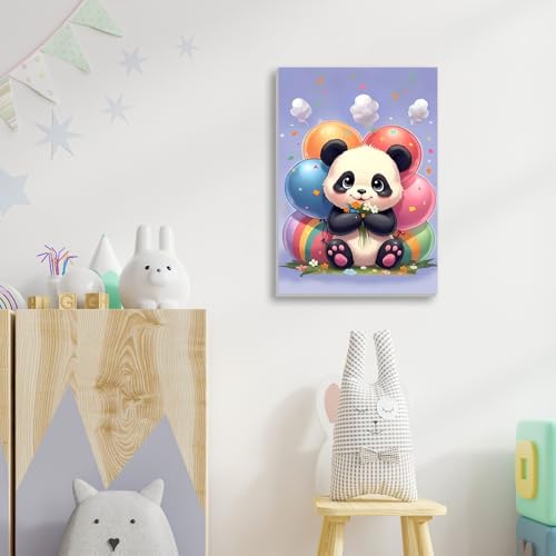 WEMEON Panda Paint by Numbers Kit for Kids with Frame and Easel, Easy Paint by Numbers Kits for Kids Ages 8-12, Small Painting by Number for Birthday Gift, Painting Party(10X12inch) - color: DAYH-0072-US(8X12inch)