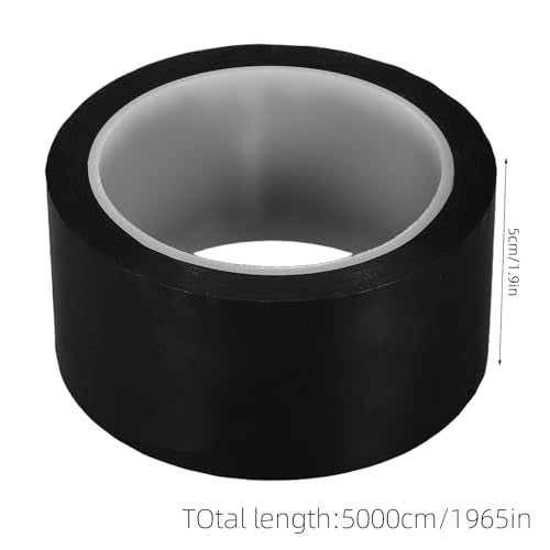 OUNONA 1 Roll Blackout Tape for Electronics - 2" x164ft PET Film Light Blocking Adhesive Tape - Heat Resistant and Waterproof - Single-Sided for LED Lights Screens and Glare Shielding - size: 5000.00X5.00X0.10CM
