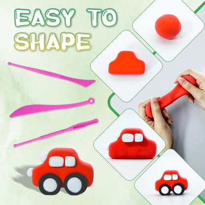 Air Dry Clay - 36 Colors Modeling Clay for Kids, Boys and Girls, Air Dry Clay Bulk Kit for Adults with 3 Sculpting Tools and Instructions, Safe, Non-Toxic, DIY Model Magic Clay Gifts Kids Toys - color: 36 Pack