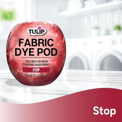 Tulip Fabric Dye Pod Stop (Red), Dye for Washing Machines - color: Stop