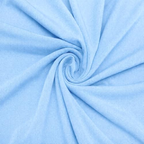 ITY Jersey Fabric | Spandex Knit | 2-Way Stretch | 95% Poly, 5% Spandex | Anti-Wrinkle, Breathable | 60" Wide | By the Yard | Apparel, Event Decor, Drapery (Baby Blue, 1 Yard) - color: Baby Blue, size: 1 Yard