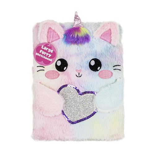 VOTUM Fuzzy Sketch Book: Personalized Artist Sketchbook: Sketching, Drawing and Creative Doodling. Notebook and Sketchbook to Draw and Journal (Cat Unicorn) - color: Cat Unicorn