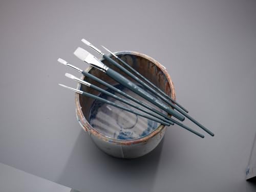 Winsor & Newton Foundation Synthetic Acrylic Brush Set, Short Handle, Round, 3 Pack - size: Round 1 & 3 & 5, style: Short Handle