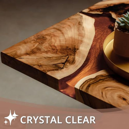 LET'S RESIN EPOXY RESIN 1 Gallon High Viscosity Resin for Table Top,2 Part Epoxy for Tumblers,Crystal Clear Thick Resin Kit with High Gloss Finish for Countertop,River Table - size: Medium