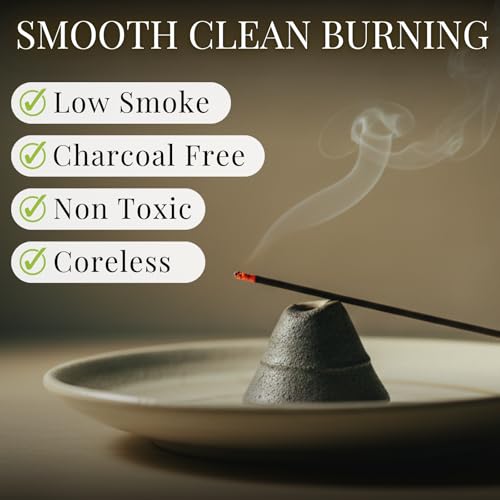 Agarwood Premium Japanese Incense Sticks 60sticks Coreless Low Smoke Natural Charcoal Free Non Toxic Temple Kyoto Aroma Aromatherapy Meditation Calming Stress Relief Relaxation Yoga Zen TOMORI