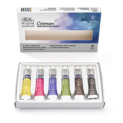Winsor & Newton Cotman Watercolor Paint Set, 6 Colors, 8ml (0.27-oz) Tubes - style: 6 Tube Set 8ml