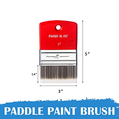 Falling in Art Flat Paddle Paint Brush, Scale Brush for Oil and Acrylic Paints,3 Inch - color: Flat, size: 3''