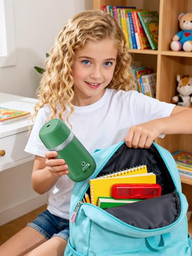 JARLINK Automatic Electric Pencil Sharpener - Hands-Free Operation, 3 Sharpness Modes, 3-Second Sharpening, Rechargeable & Portable for 7-12mm Pencils, Ideal for Classroom and Home Use (Green) - color: Green