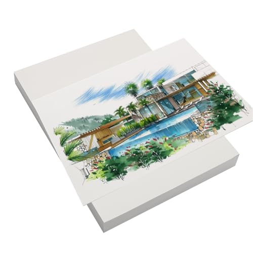 50 Sheets A4 Practice Marker Drawing Paper 8.3” x 11.7” Thick 120gsm Bleed-Proof for Marker Arts Beginners Painting Sketching Drawing Printing Paint Papers School Art Supplies - color: Mark Paper-50 Sheets