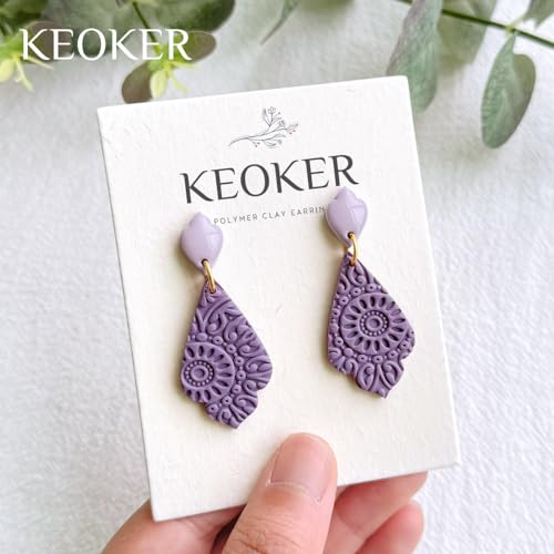 KEOKER Polymer Clay Texture Roller Making Earrings, Like Polymer Clay Texture Sheets, Great Work with Polymer Clay Cutters - color: Floral B