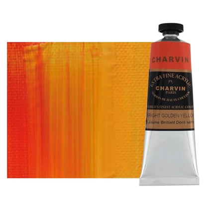 Charvin Extra Fine Professional Acrylic Paint - Bright Golden Yellow, 60ml Tube, Triple-Milled, Lightfast Pigments, Open Stock Artist Acrylic Paints in Nature-Inspired Hues - color: Bright Golden Yellow, size: 2.02 Fl Oz (Pack of 1)