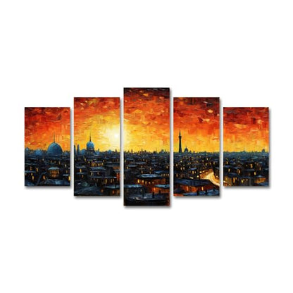 LiftGather Custom Canvas Print 5 Piece Photo Customized Poster Paintings Wall Art (12x24inx2,12x28inx2,12x32inx1) - color: 12x24inx2,12x28inx2,12x32inx1