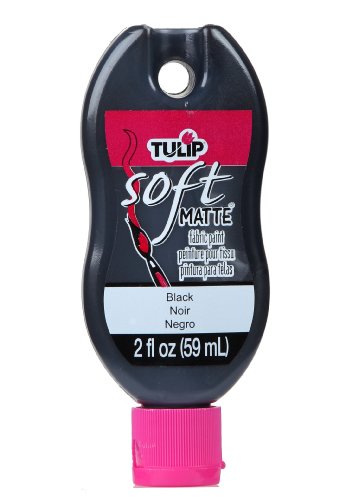 Tulip Soft Fabric Paint, Washable, Stays Soft and Flexible, Permanent Paint, for Light and Dark Fabrics, 2 fl oz, Black - color: Black